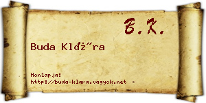 Buda Klára névjegykártya